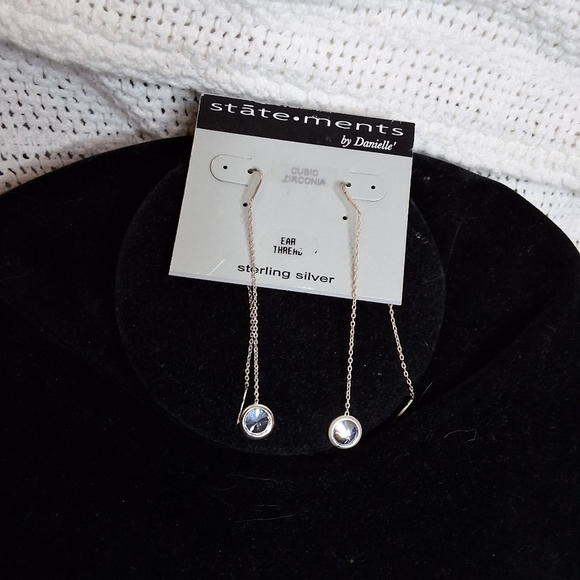 Statements by Danielle sterling and zirconia ear threads NWT - Picture 2 of 4